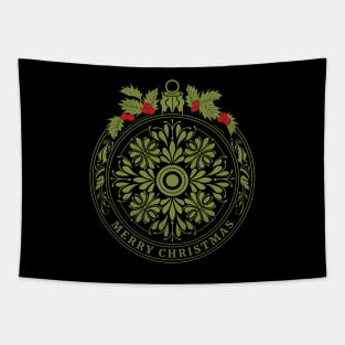 Merry Christmas Ornament Tapestry