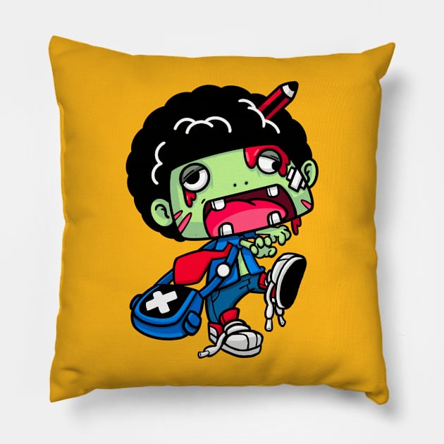 Afro Zombie (Front Design) | Halloween Pillow by Epy