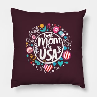 Best Mom in the USA, mothers day gift ideas, american flag Pillow