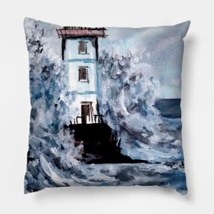 Lighthouse and Storm Pillow