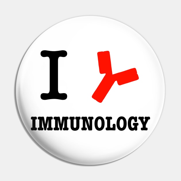 I LOVE Immunology Pin by Andropov