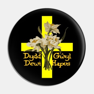 St Davids Day Daffodils And Cross Pin