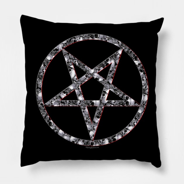 Skulls Pentagram - Satanic Pillow by RainingSpiders