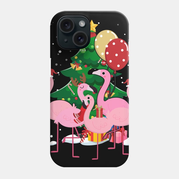 Flamingo Christmas Tree Phone Case by maximel19722