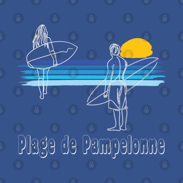 Plage de Pampelonne Saint Tropez Surfing Beach Surf Guy Girl by Surfer Dave Designs