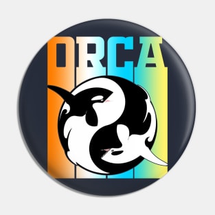 Funny Vintage Retro Orca Gift Pin