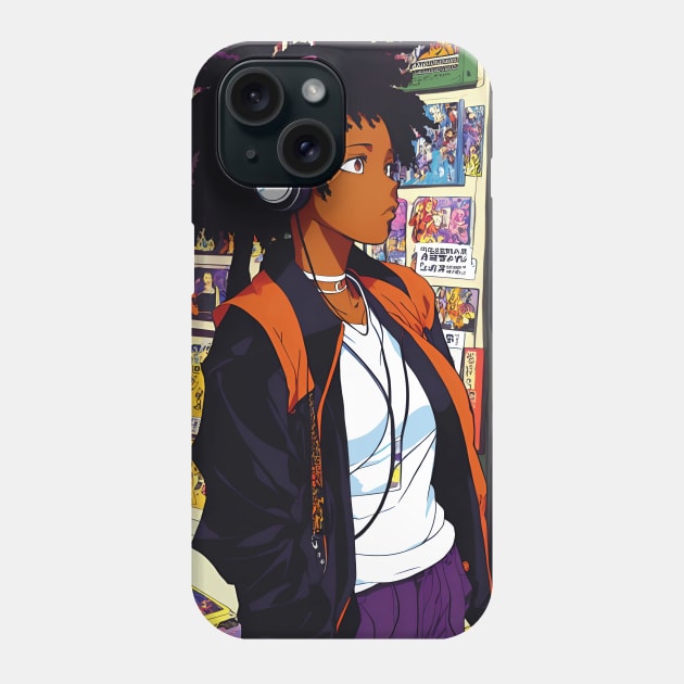 Lost in Lofi hip hop Music anime black girl aesthetic Phone Case by geekmethat