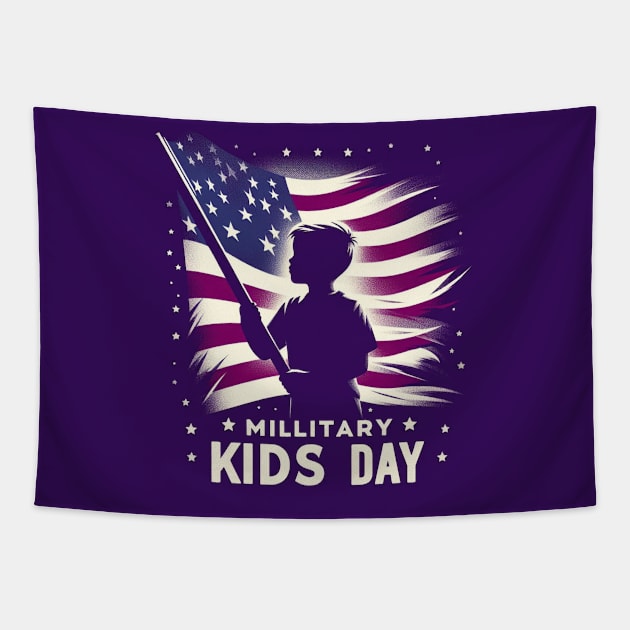 Courageous Purple Heart military kids Tapestry by TaansCreation 