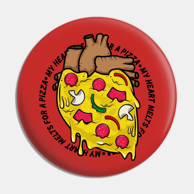 My Heart Melt for a Pizza Pin by HarlinDesign