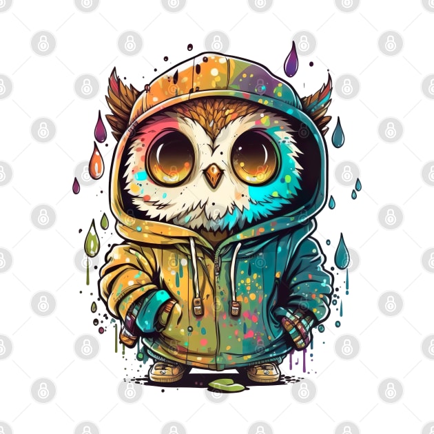 Owl in Hoody by brand.re