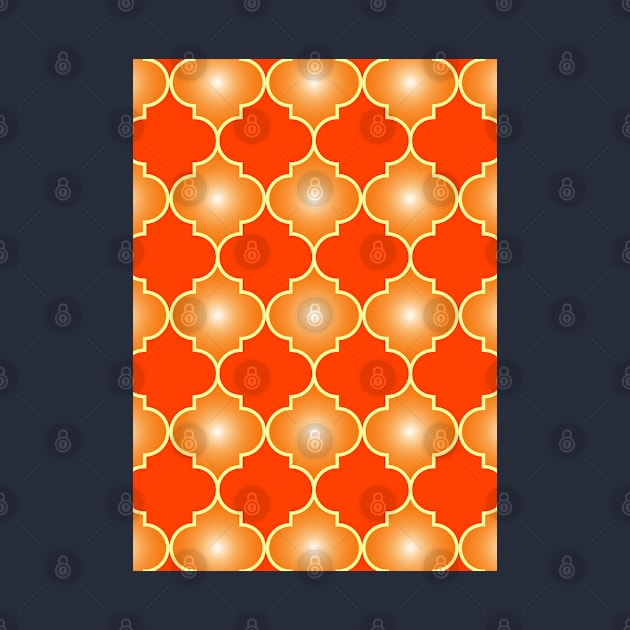 Orange Islamic Geometric - Orange Islamic Pattern - Orange Islamic Pattern Geometric by Tilila