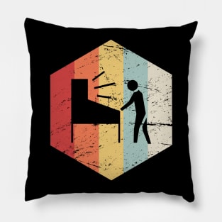 Retro Vintage Pinball Player Icon Pillow