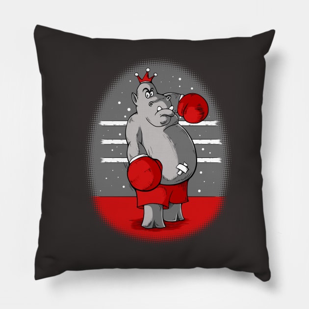 King Hippo Pillow by jellysoupstudios