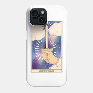 Ace Of Swords - Tarot Card Print - Minor Arcana Phone Case