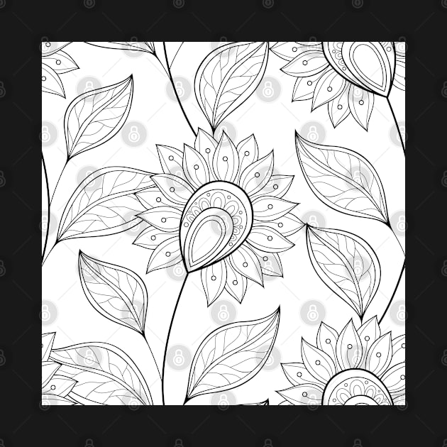 Non Colored Spring Pattern with Floral Motifs by lissantee