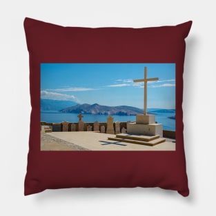 Graves Overlooking Baska Bay Pillow