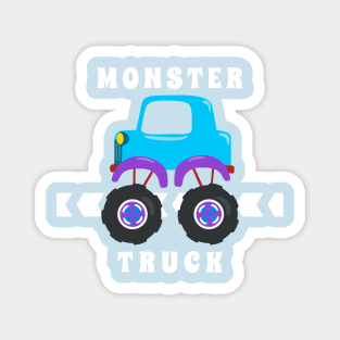 Vector illustration of monster truck with cartoon style. Magnet