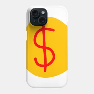 yellow dollar graphic Phone Case