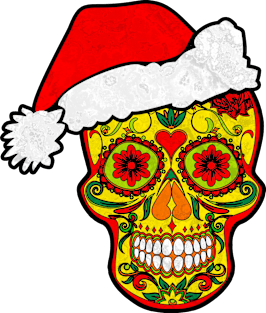 Gothic Christmas - Smiling Sugar Skull Santa Claus 1 Magnet