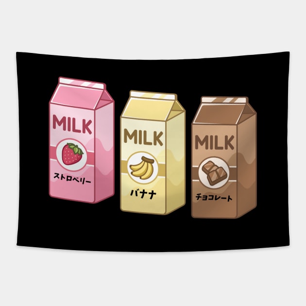 Milk Cow Japanese Katakana Cows Kawaii Since Tapestry by Flowering Away