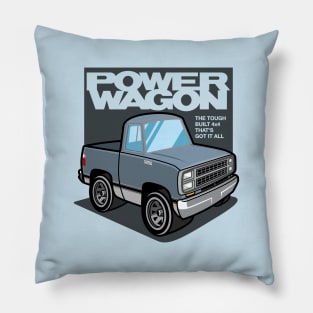 Frost Blue Metallic - Power Wagon (1980 - White-Based) Pillow