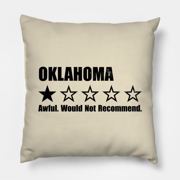 Oklahoma One Star Review Pillow by Rad Love