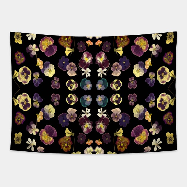 Pansy mirror pattern Tapestry by My Petal Press