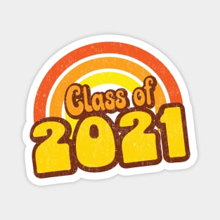 Retro Rainbow Class of 2021 distressed Magnet