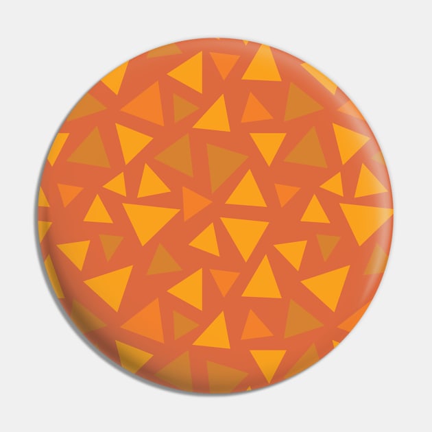 Grass Pattern - Red Autumnal Triangles Pin by DCLawrenceUK