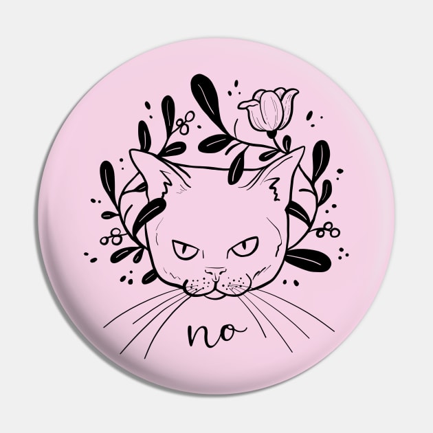 Grumpy Kitty Pin by Ellen Wilberg