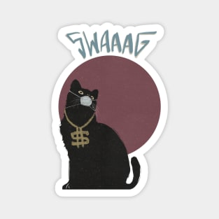 Black cat swag Magnet