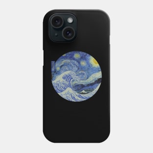 Great wave with Starry night Phone Case