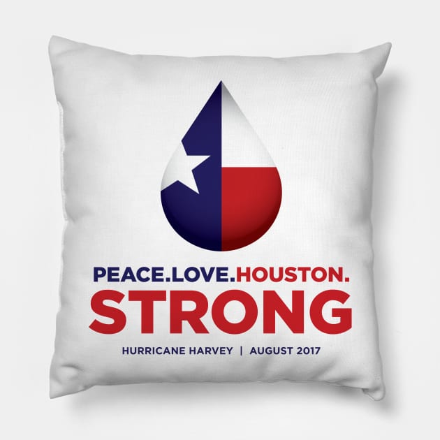 Peace Love Houston Strong Pillow by e2productions