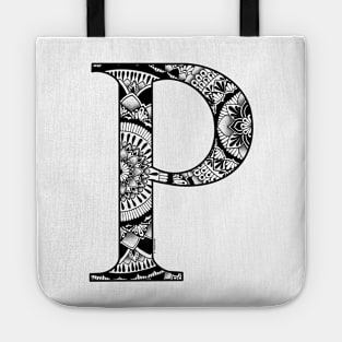 Mandala Letter Capital P Tote