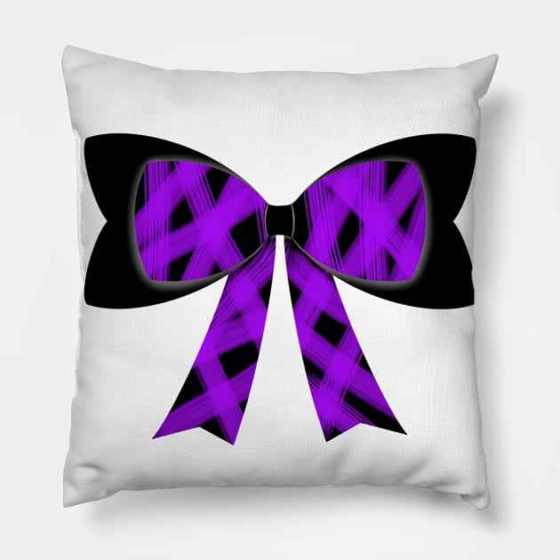 Purple streak bow Pillow by tothemoons