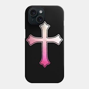 Modern Christian Cross, Pink Abstract design Phone Case