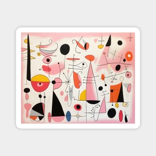 Pink Abstract Fauvism Shapes Magnet