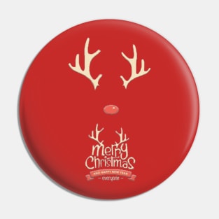 RUDOLPH MERRY CHRISTMAS - HAPPY NEW YEAR Pin