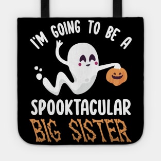 Ghost Fly Pumpkin I'm Going To Be A Spooktacular Big Sister Tote