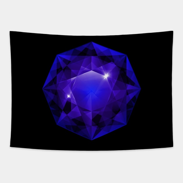 Octacore Blue and Purple Gemstone Tapestry by The Black Panther