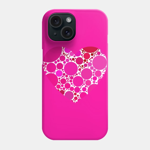 Hot Pink and Red Polka Dots Heart Phone Case by love-fi