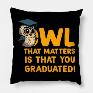 Cool Owl Graduation Pun Pillow