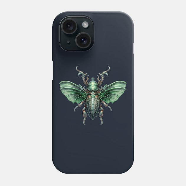 Emerald biomechanical beetle Phone Case by NATLEX