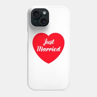 Wedding, Just Married, Red Heart, Honeymoon Phone Case