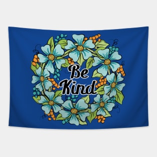 Be Kind Floral Wreath Art 2 Tapestry