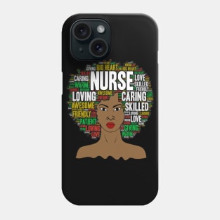 Black Nurse Afro Word Art Phone Case