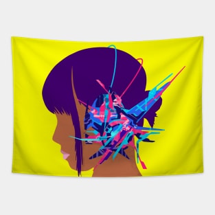 Cyberpunk Girl Music Tapestry