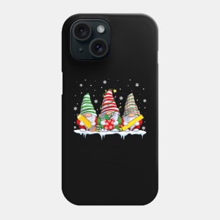 Teacher Gnome Christmas Lights Xmas Gnome Lover Phone Case