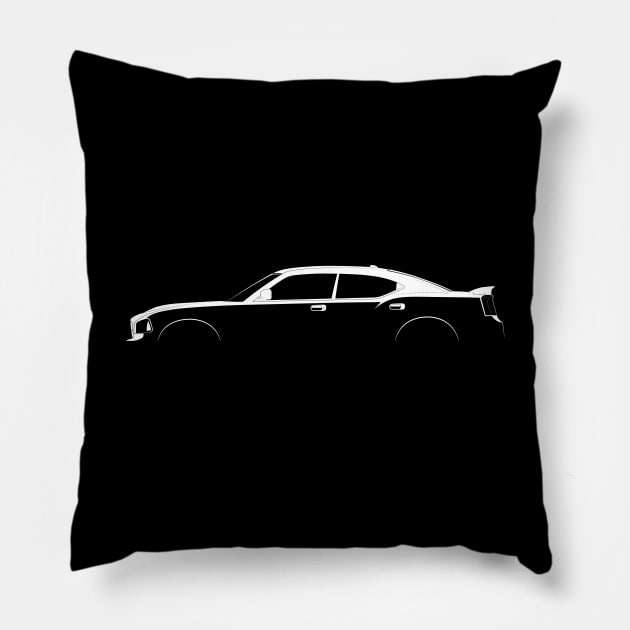 Dodge Charger SRT8 Silhouette Pillow by Car-Silhouettes