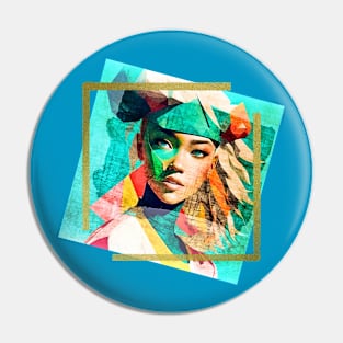 Young girl geometric portrait Pin